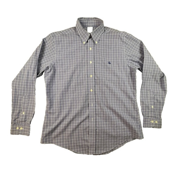 Brooks Brothers Other - Brooks Brothers Men's L Slim Fit Blue & White Gingham LS Dress Shirt‎ SEE DESC